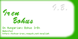 iren bohus business card